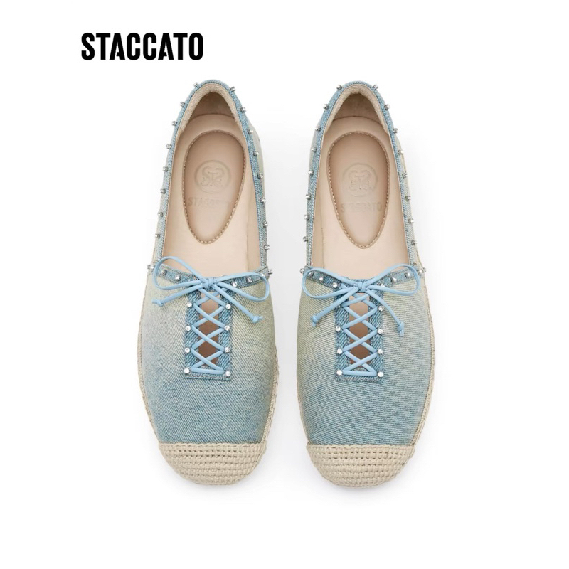 NEW Ter Murah SALE ORIGINAL Staccato 9UA69-BD7 Espadrilles Flats - Blue Denim Summer Shoes Sepatu Wa