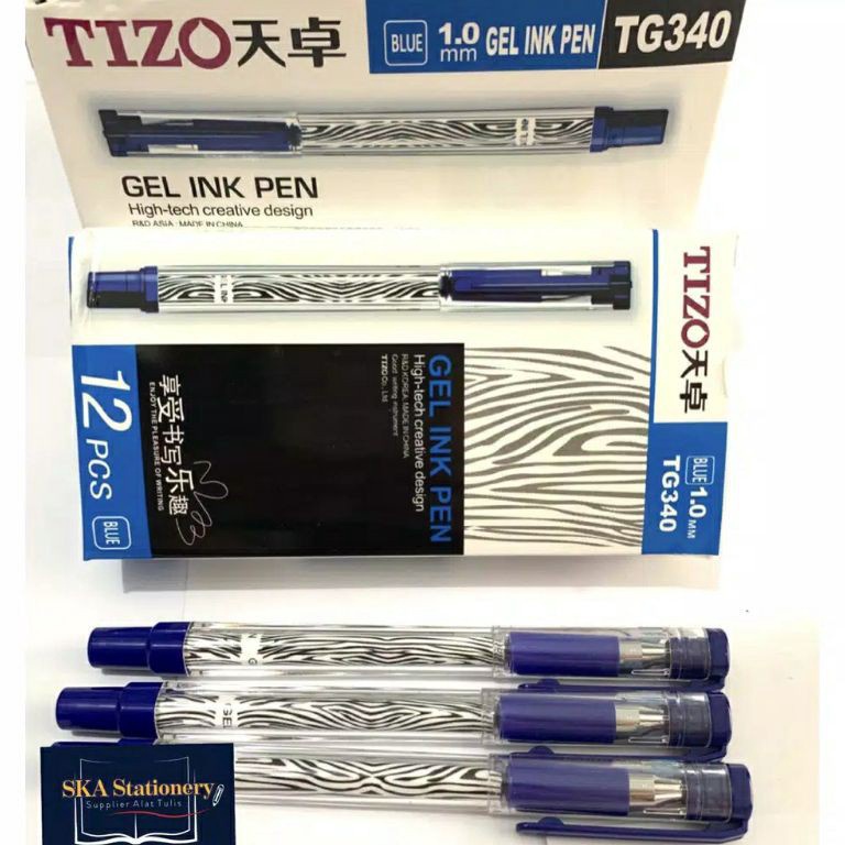 

TIZO TG34 1mm BIRU Bolpen pena Gel ink pen 1Pack 12Pcs KODE Q1I9