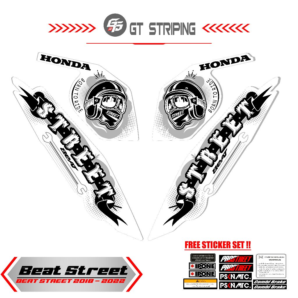 STR BEAT STREET MOTIF 6 / STIKER BEAT STREET / STRIPING VARIASI MOTOR BEAT STREET 2023 / STRIPING BE