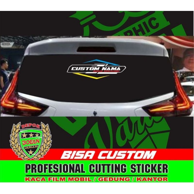 cuttting sticker kaca belakang mobil custom text
