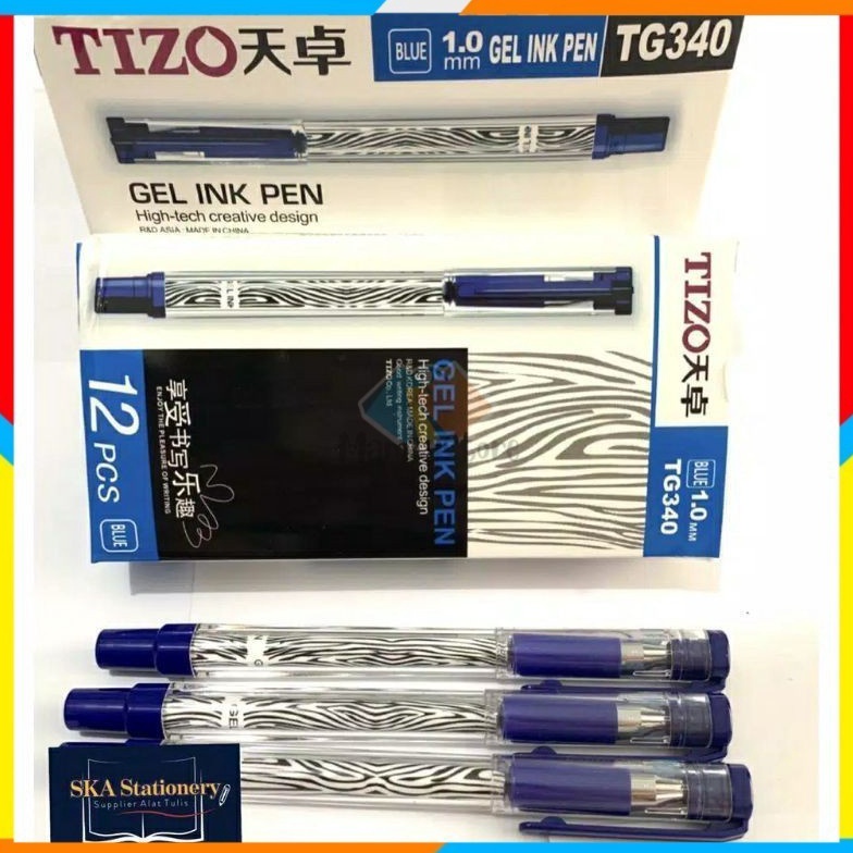 

TIZO TG34 1mm BIRU Bolpen pena Gel ink pen 1Pack 12Pcs KODE L7W2