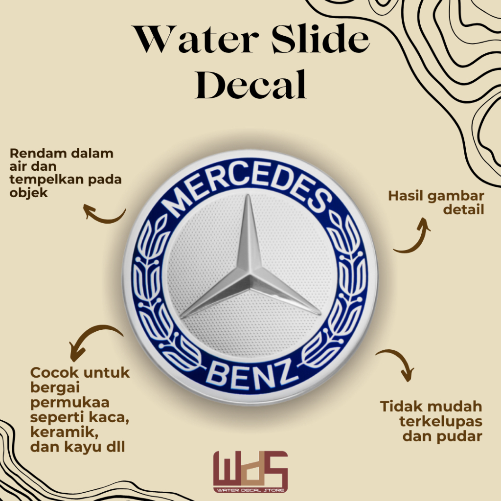 

WATER SLIDE DECAL MERCEDES BENZ / DECAL AIR / STIKER AIR / MERCHANDISE