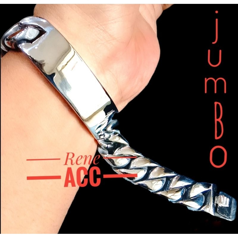 Gelang Titanium Pria Cowok Rantai Besar Polos