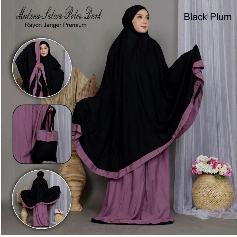 Mukena Salwa Bali Polos Super Jumbo Premium