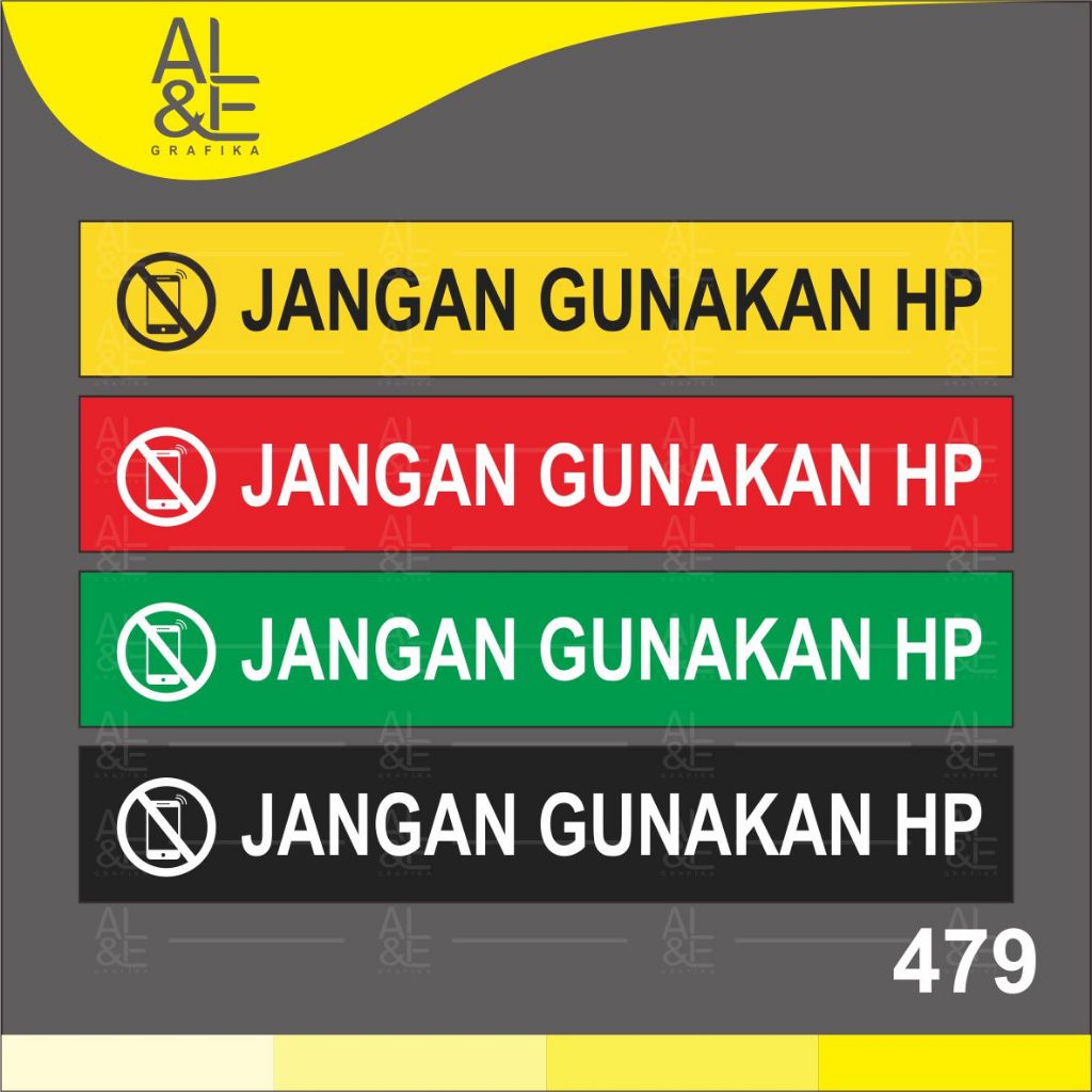 

479 - Stiker Jangan Gunakan HP, Sticker Vinyl, Premium, Tahan Air