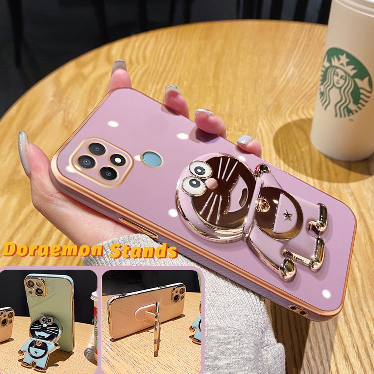 siap kirim Casing Ponsel untuk OPPO A15 A15s A35 A16 A16s A54s A16k A16e Case pintar pola Doraemon T