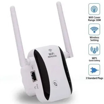 Terbaik WIFI Repeater 3Mbps Wireless WiFi Signal Range Extender Penguat Sinyal 2 Antena STX