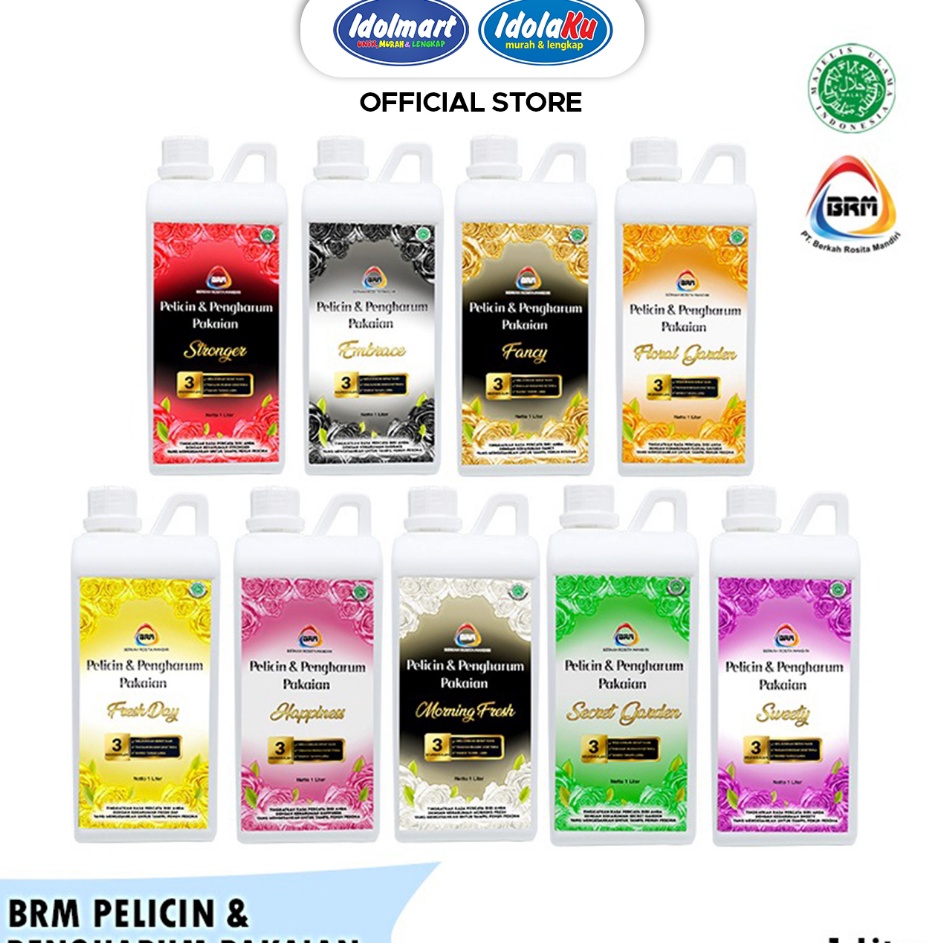 Promo tajir IDOLAKU BRM Pelicin  Pengharum Pakaian 1 ml Pewangi Loundry Original