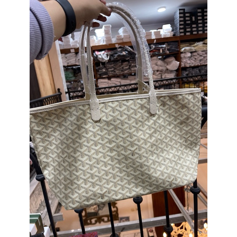 Tote Bag Goyard Saint Louis Cream Tas Tote Renera