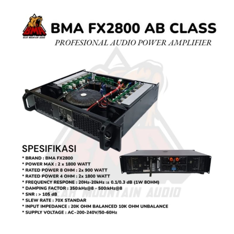 Power Amplifier BMA FX2800 CLASS AB