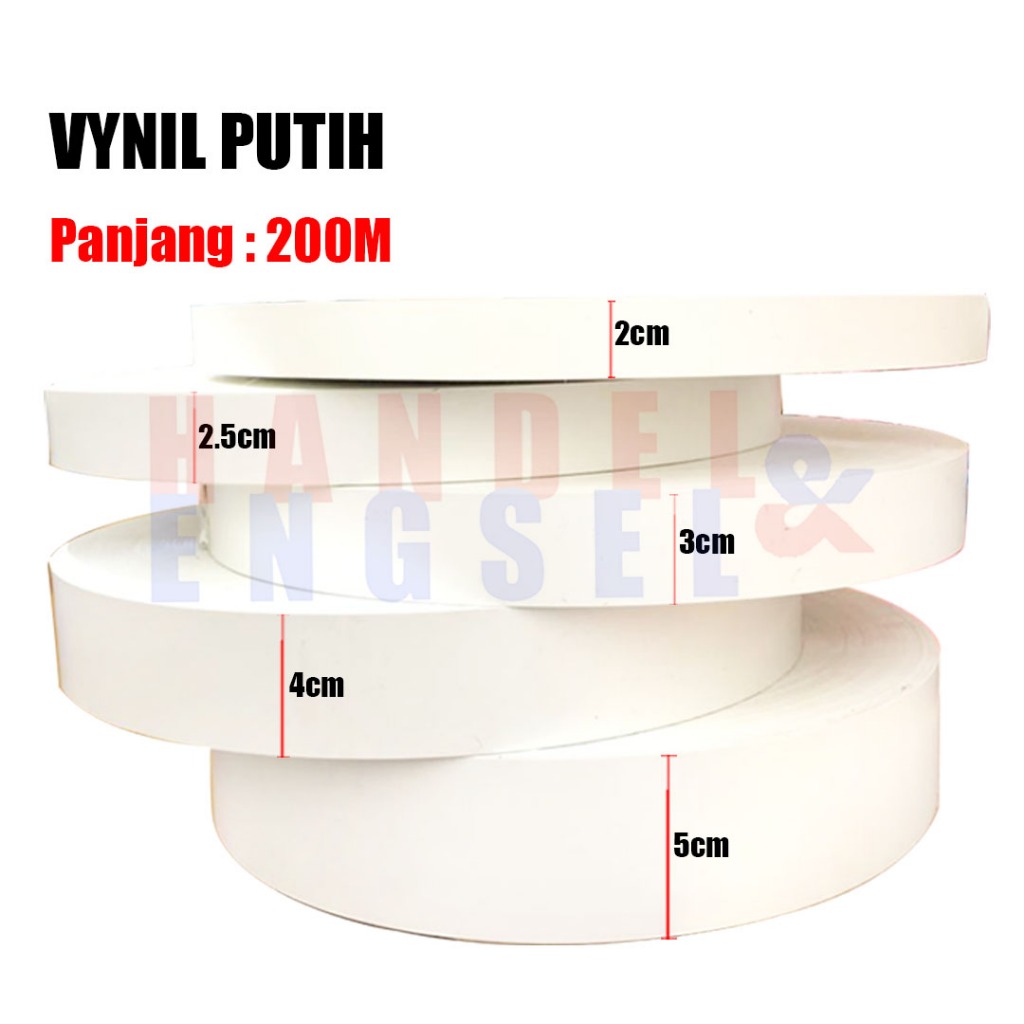 Vinyl Putih Dop Edging Putih Plimir PVC / Roll Edging Vinil Putih Dof / Vynil Dop Putih Dof Isi 1 Ro