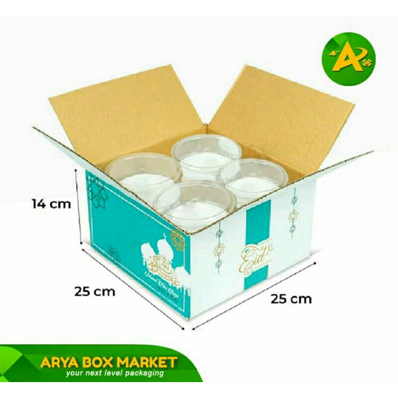 

Box Parcel 25x25x14 (250gr isi 12 toples bulat) Hampers/Parcel/Idul Fitri/Oleh-oleh