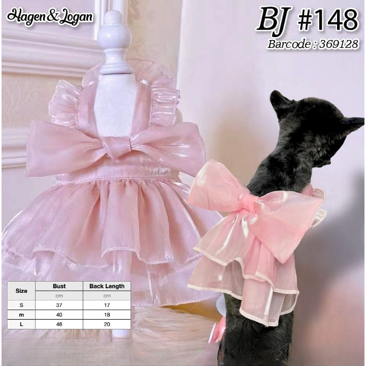 Baju Anjing Kucing 148 Dress Pesta Pita Hewan Poodle Mini Kecil Besar