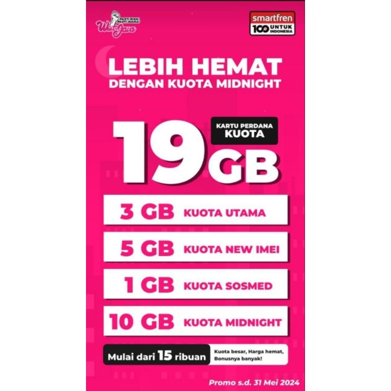 kuota Smartfren 18GB promo
