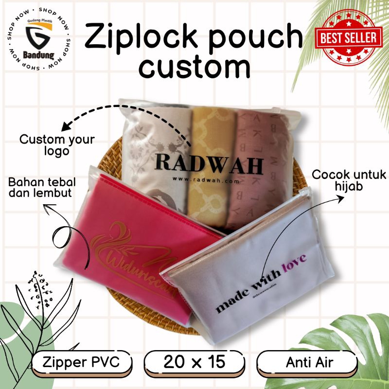 Pouch Custom zipper bag zipper lock travel pouch serbaguna 20x15cm bestseller