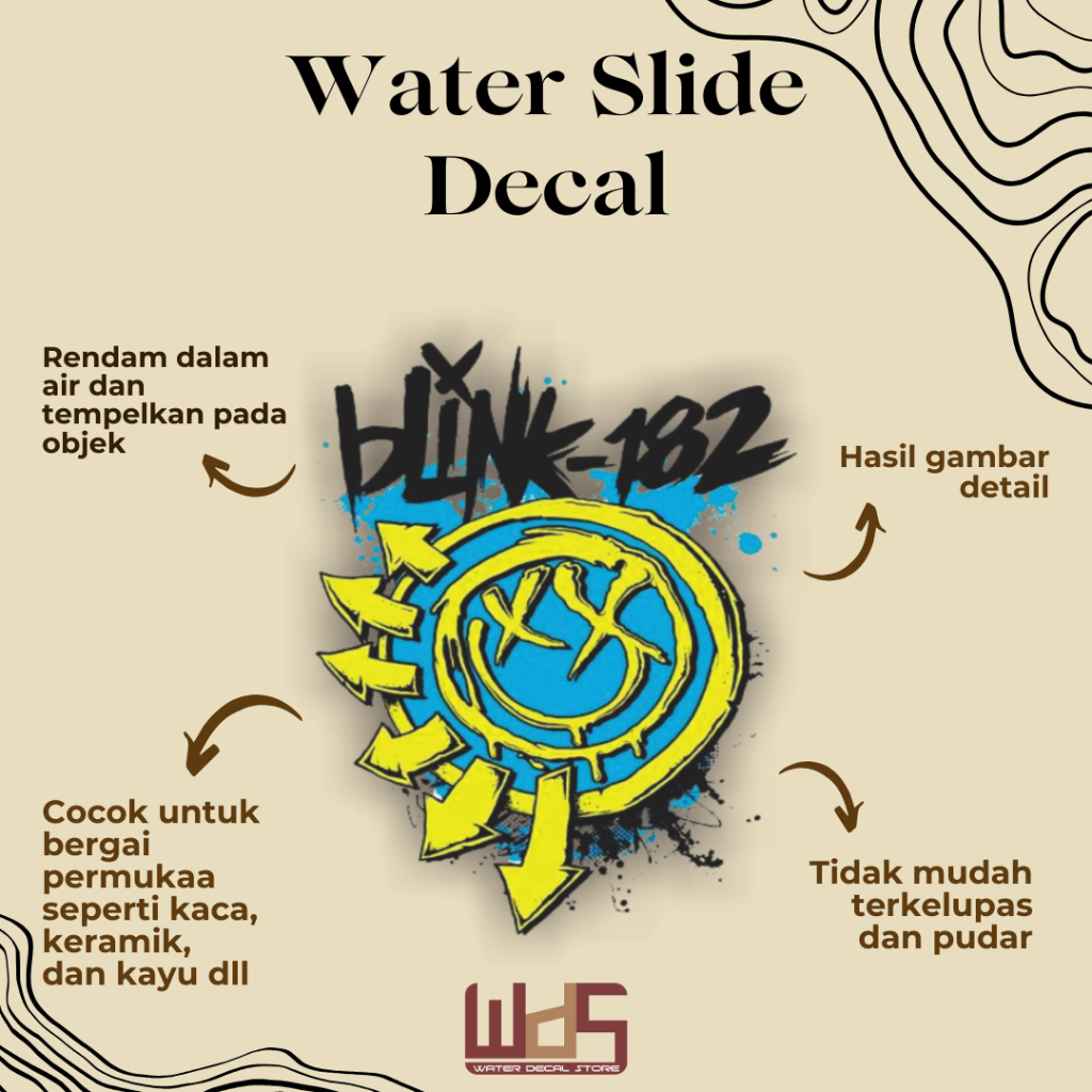 

WATER SLIDE DECAL SMILE / DECAL AIR / STIKER AIR / MERCHANDISE