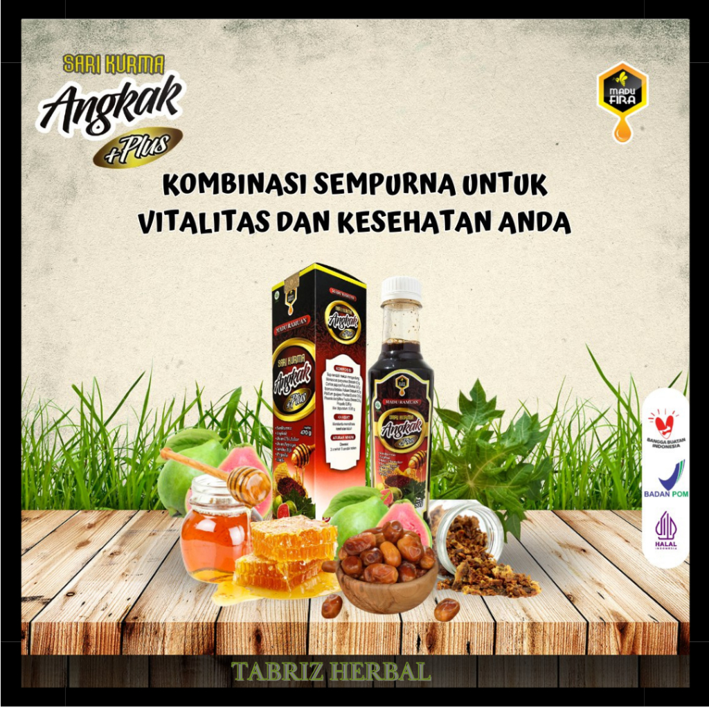 

Madu Ramuan ANGKAK Sari Kurma PLUS Madu Propolis Jambu Biji / Daun Ubi Jalar 470 Gram Fira