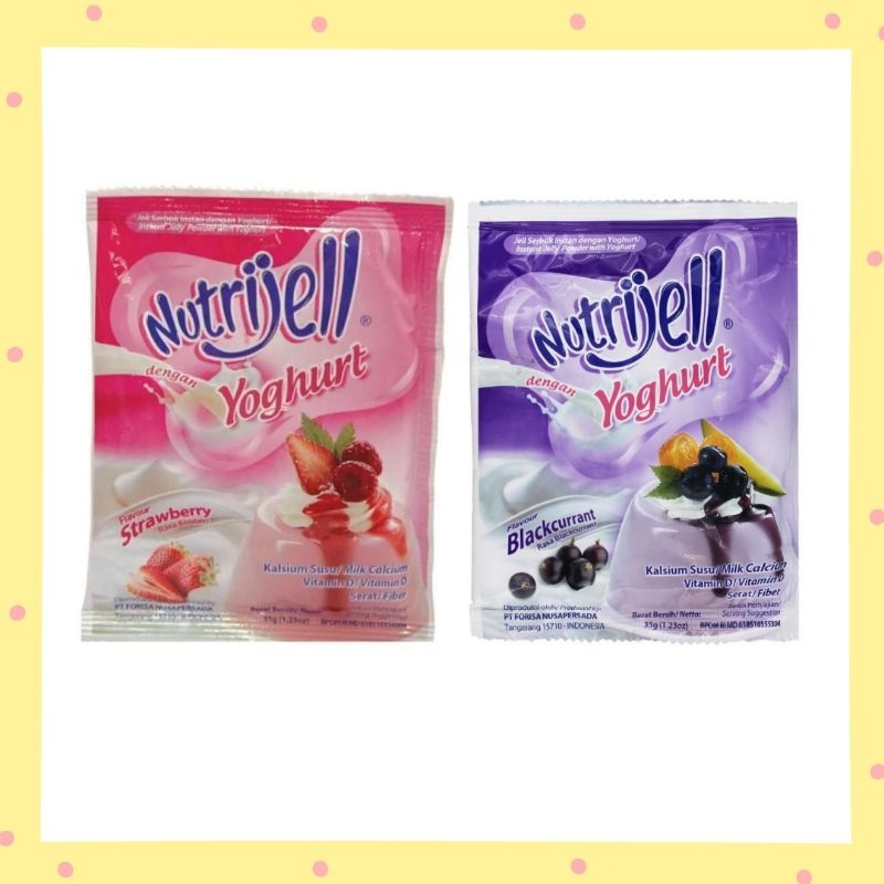 

Nutrijell Yoghurt 35 gram Strawberry Balckcurrant