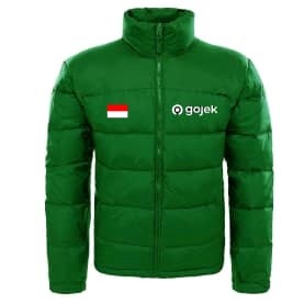 jaket zipper gojek custom jaket parasut gojek bendera premium jaket taslan gojek waterproof