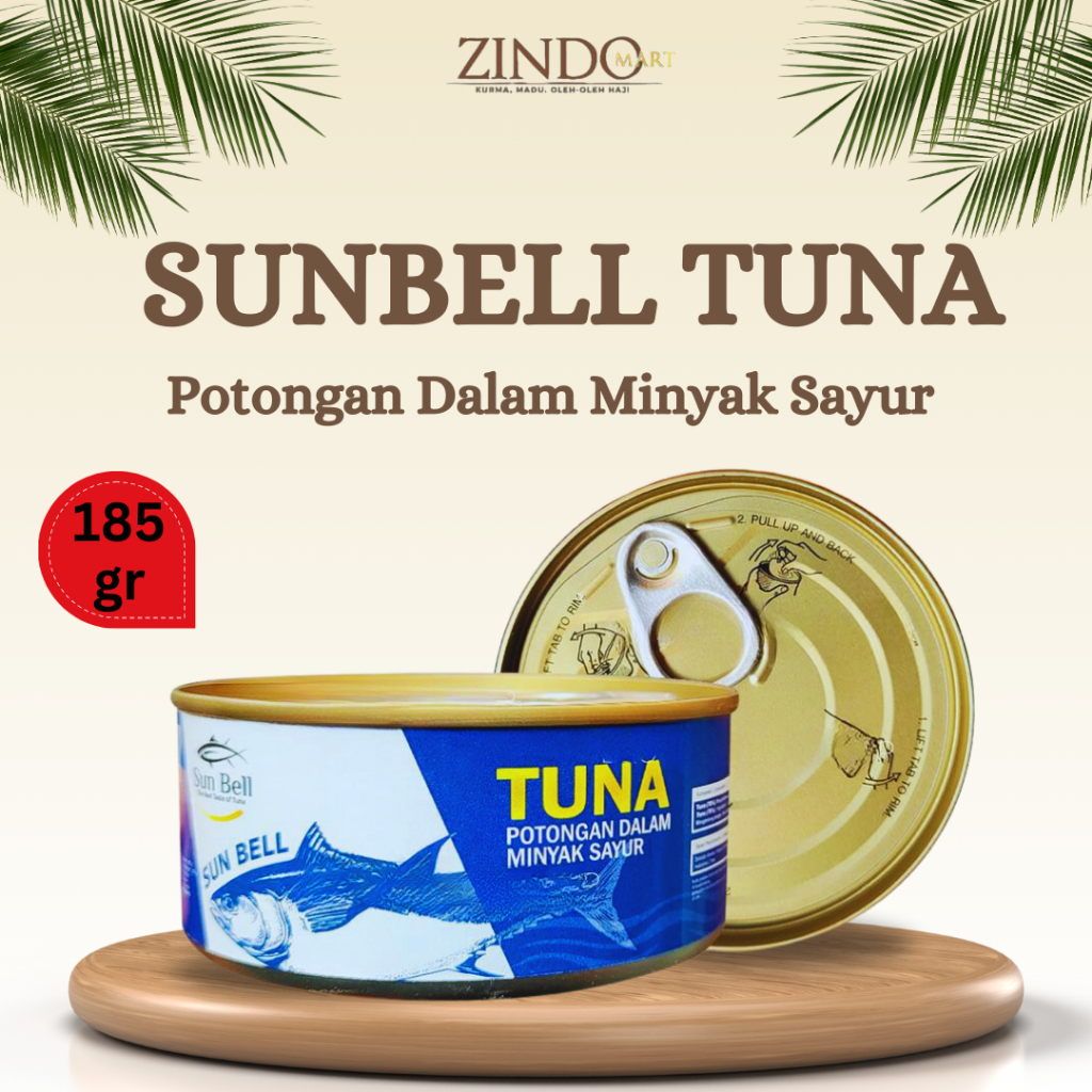 

SUN BELL TUNA CHUNK IN VEGETABLE OIL 185GR / IKAN TUNA KALENG POTONGAN DALAM MINYAK SAYUR