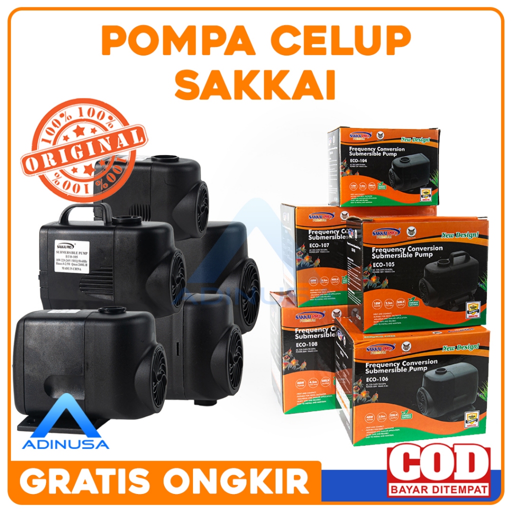 POMPA CELUP SAKKAI PRO PREMIUM ECO-105 ECO 105 SAKAI SUBMERSIBLE PUMP AQUARIUM KOLAM