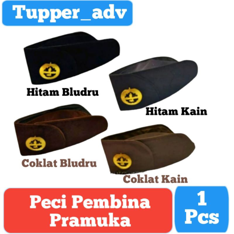 Peci Pembina Pramuka + Krawang (Pin) / Topi Peci Pembina Pramuka Putra Putri