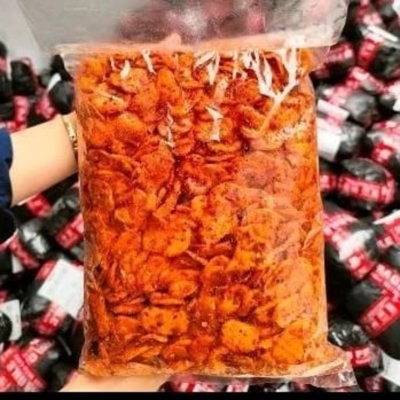 

Kerupuk bantat pedas daun jeruk kemasan 1kg