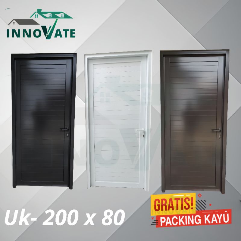 Pintu + kusen aluminium spanrel double 200 x 80 ,GRATIS BUBBLE WRAP + PACKING KAYU