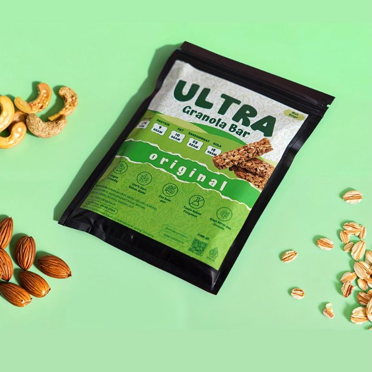 

Ultra granola bar ORIGINAL - 80gram 2bar snack sehat vegan protein alami rendah gula tanpa pengawet