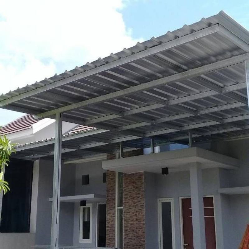 kanopi baja ringan minimalis rumah modern