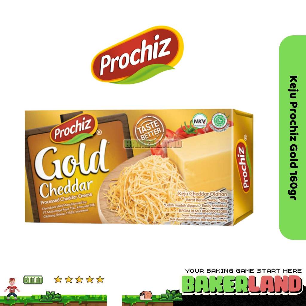 

Prochiz Keju Cheddar Gold 160gr / Keju Cheddar Prochiz / Keju Parut / Keju Serbaguna