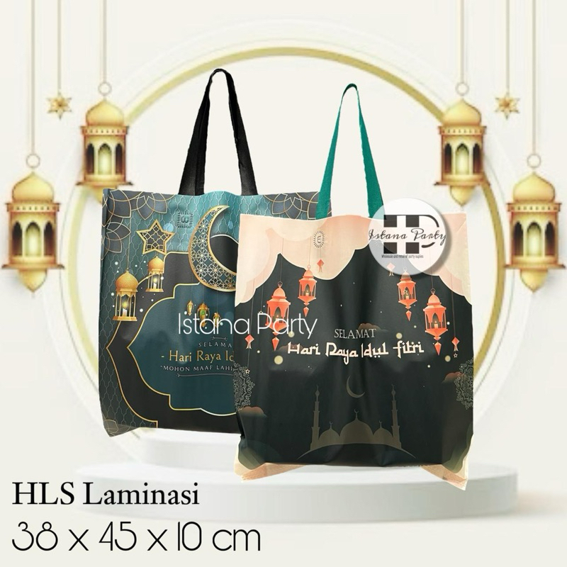 

12 PCS Tas Souvenir Lebaran / Goodie Bag Idul Fitri Hampers Laminasi L