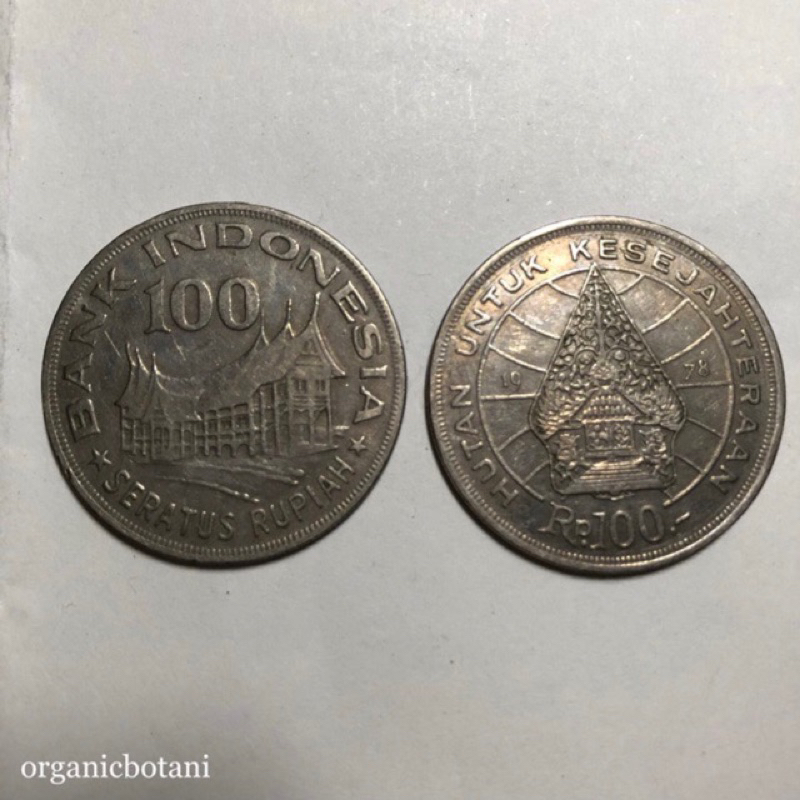 Uang Logam Kuno ASLI 100 Rupiah TIPIS 1978. Harga 10 Pieces.