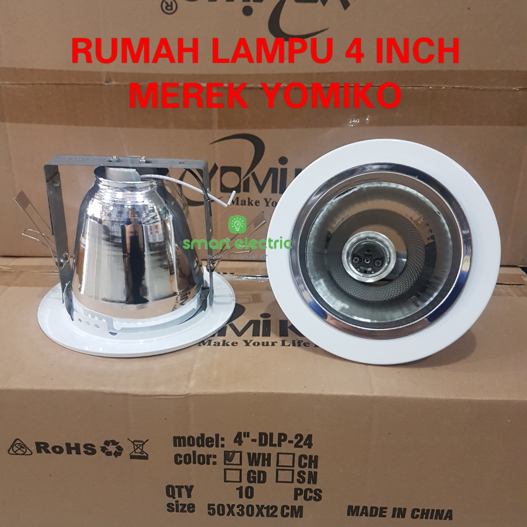 Yomiko Downlight 4" Inch Putih Rumah Lampu Kap Sarang Bulat LED Bagus