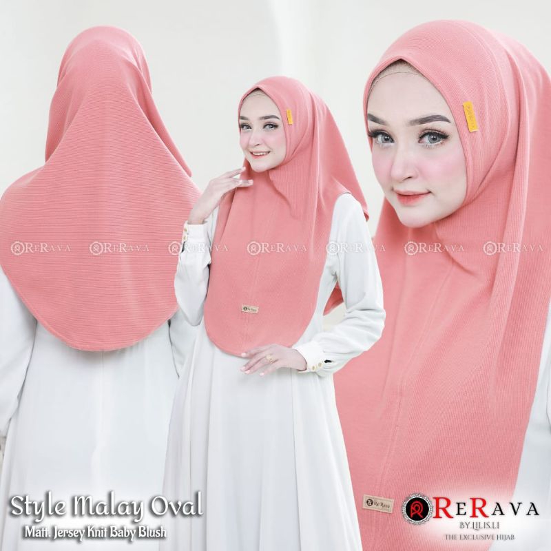 Jilbab instan Bergo oval Jersey knit by rerava hijab wanita muslim dewasa