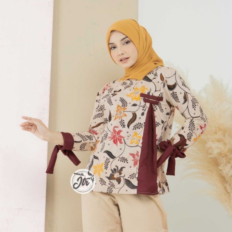 [ BISA COD ] Terbaru Blouse Batik Wanita // Blus Batik Kerja // Baju Batik AYANA BLOUSE // Atasan Wa