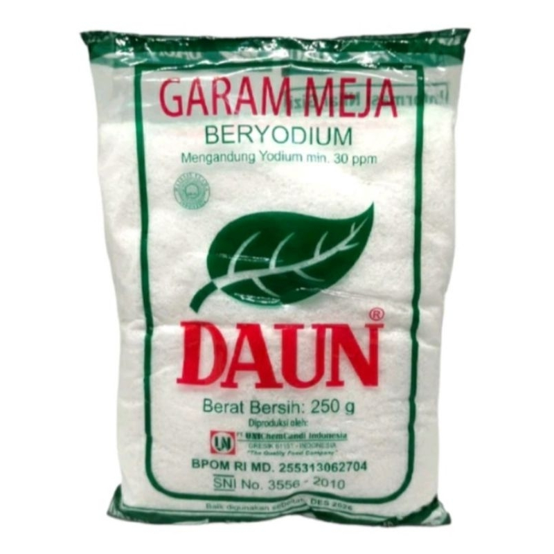 

Garam Meja Beryodium DAUN 250 gr
