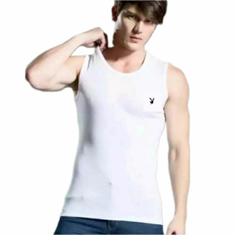 kaos kutang pria dewasa,singlet pria dewasa logo playboy,kaos dalam,pakaian dalam,kaos kutang