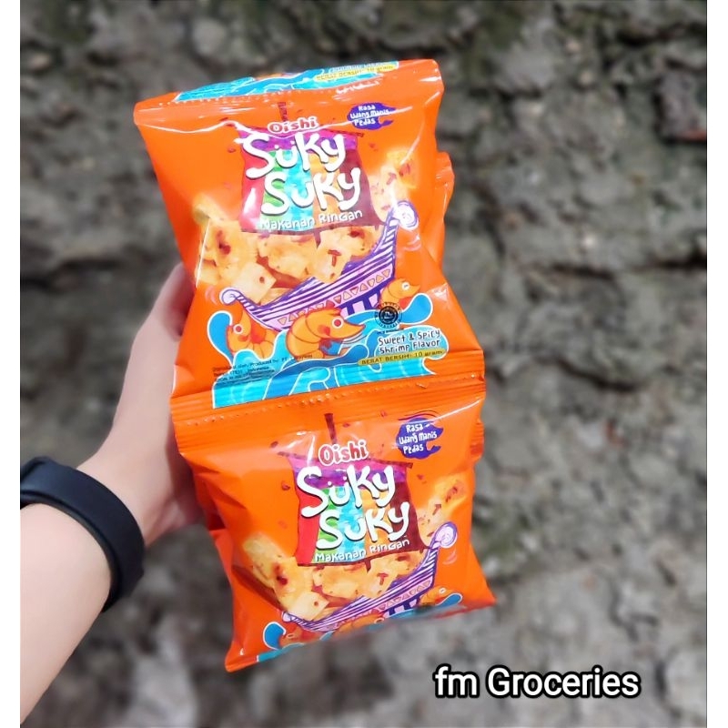 

Oishi Suki Suki Snack Rasa Udang pedas isi 10 pack