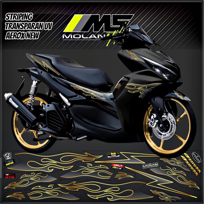 Decal Sticker Striping Variasi Transparan Uv Aerox New Api All New Aerox 155 Connected Api NVX 155 Y
