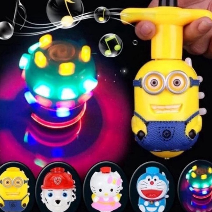 COD Gasing lampu Mainan Anak Gasing beyblade lampu Karakter Kartun Lampu dan Musik