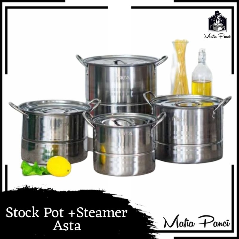Stock Pot Set + Steamer ASTA