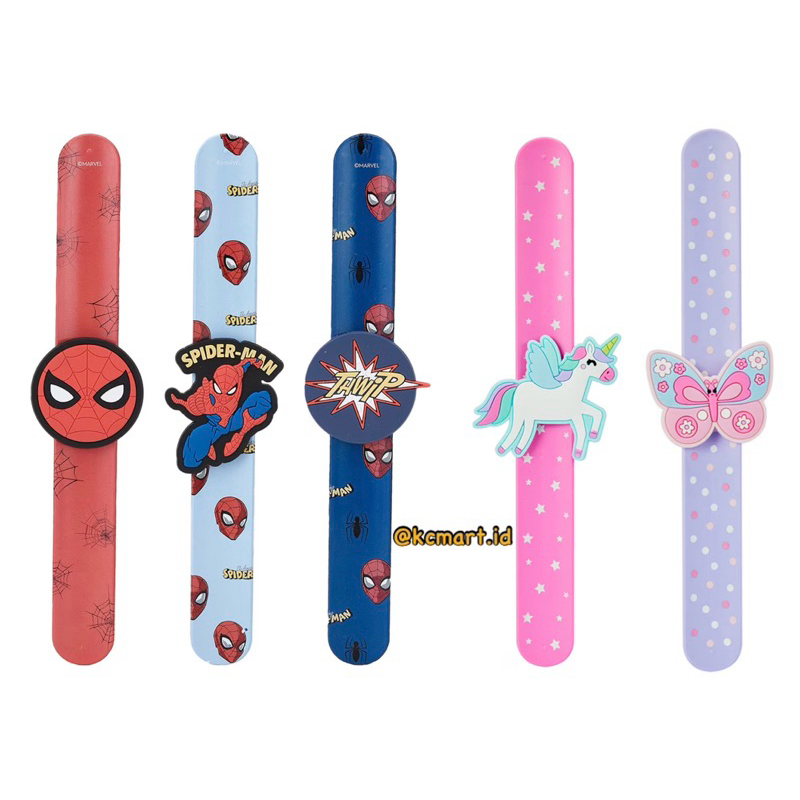 Slap Band Stitch Spiderman Marvel Unicorn Butterfly Gelang Aksesoris Anak Smiggle Australia Slapband