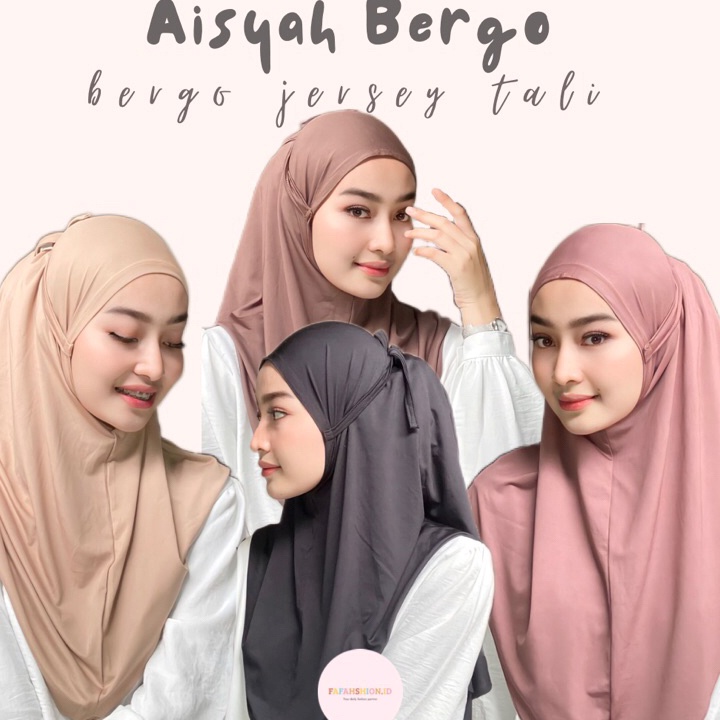 TERMURAH HIJAB BERGO TALI SIZE M JERSEY PREMIUM HIJAB INSTAN JERSEY TALI BELAKANG BERGO JERSEY TALI