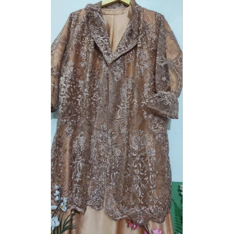 gamis set brukat 2in1
