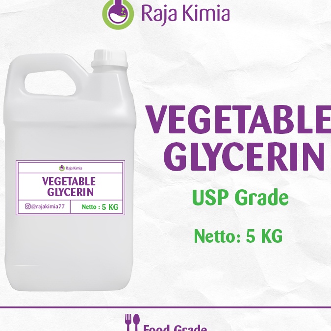 

ORIGINAL Vegetable Glycerin Gliserin Gliserol Pharmaceutical Grade 5 KG