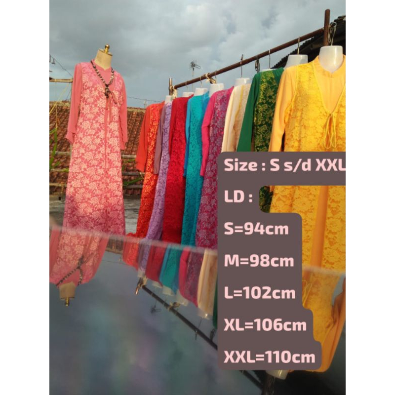 BAJU WANITA - GAMIS ROMPI BURKAT - Wanita size S - XXL