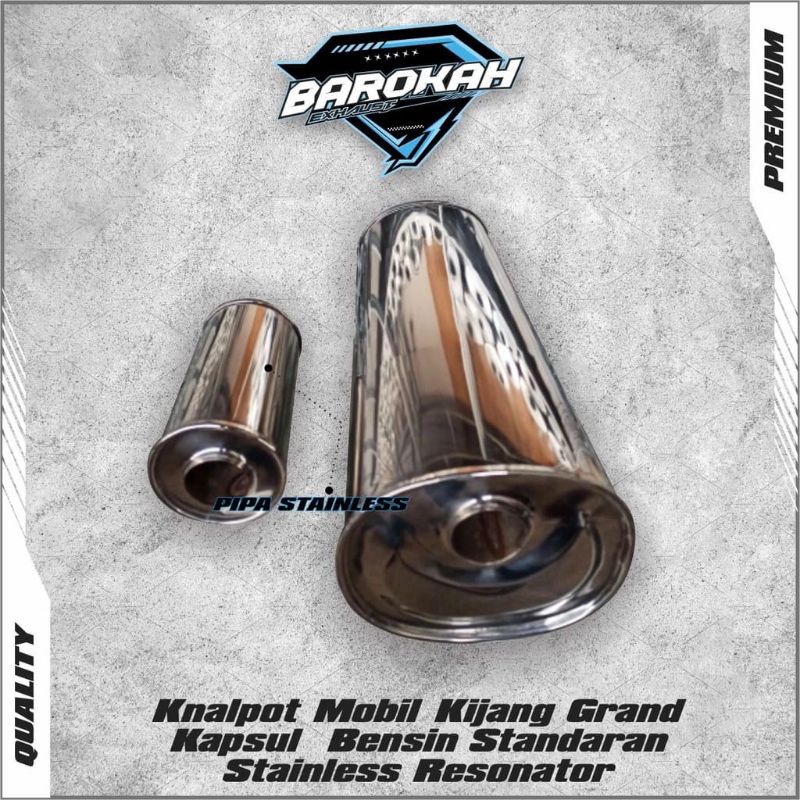 Knalpot Mobil Kijang Grand Kapsul  Bensin Standaran Stainless Resonator