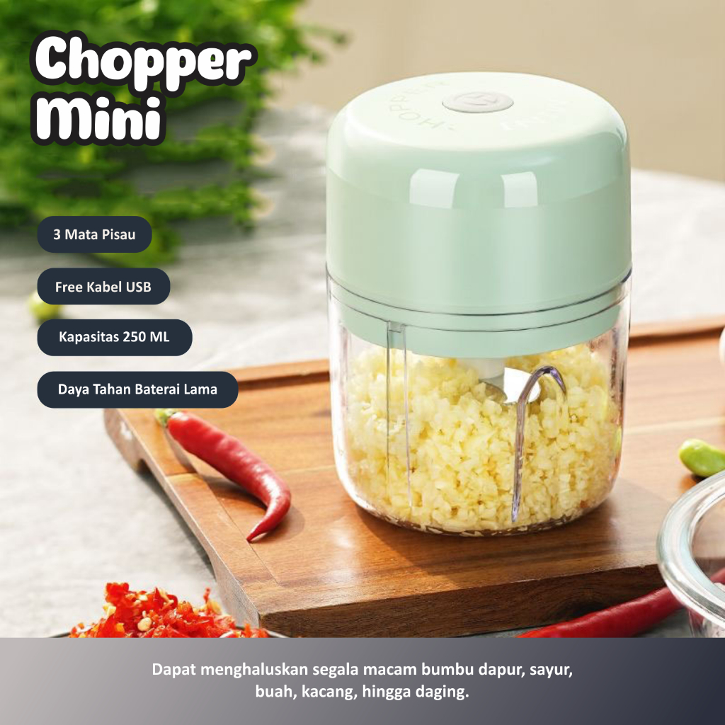 [Hanshi] Blender Portable Mini USB Chopper / Portable Blender Mini Food Processor