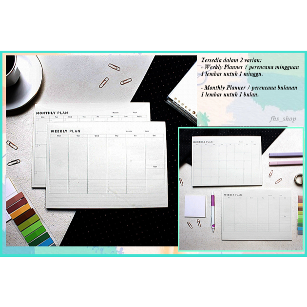 

Planner Aesthetic Weekly Planner Jurnal Mingguan Bulanan panmomo Weekly Monthly Planner Memopad